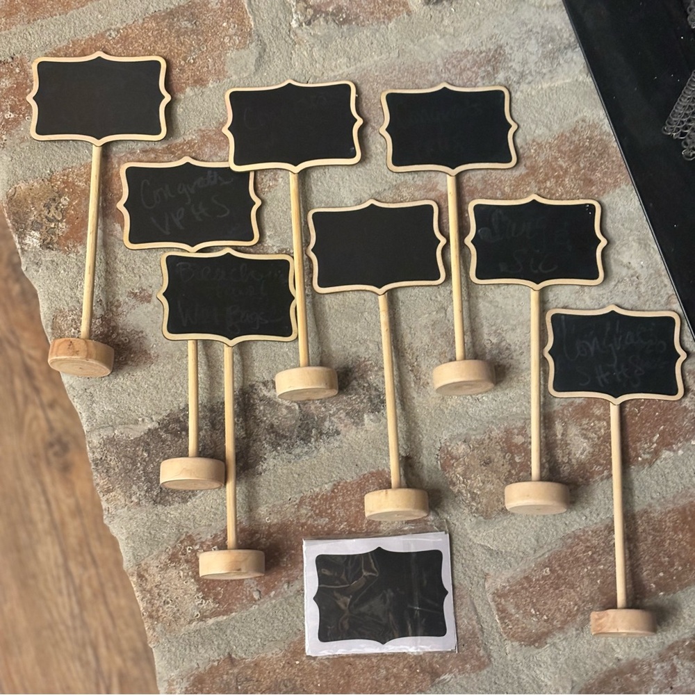 Chalkboard Table Signs for Parties - Black and Tan
